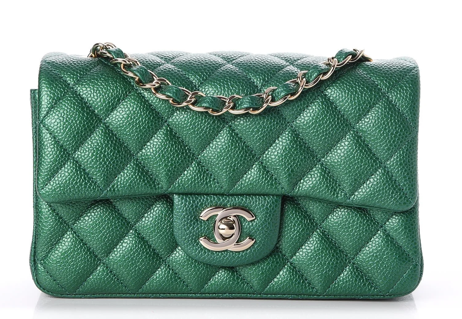 Chanel Emerald Green Rectangular Mini Flap Bag