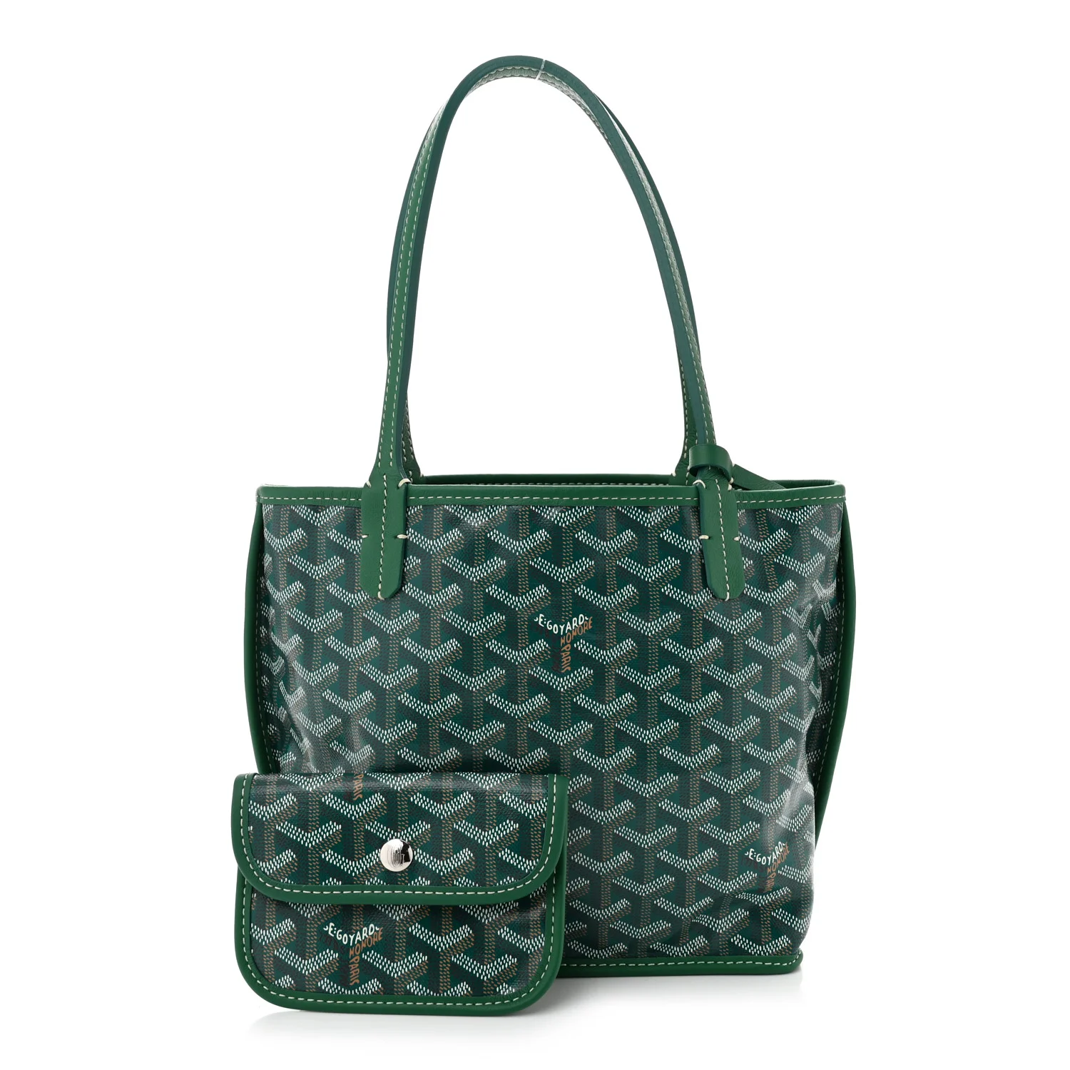Goyard Anjoy Mini Green Goyardine Canvas Tote