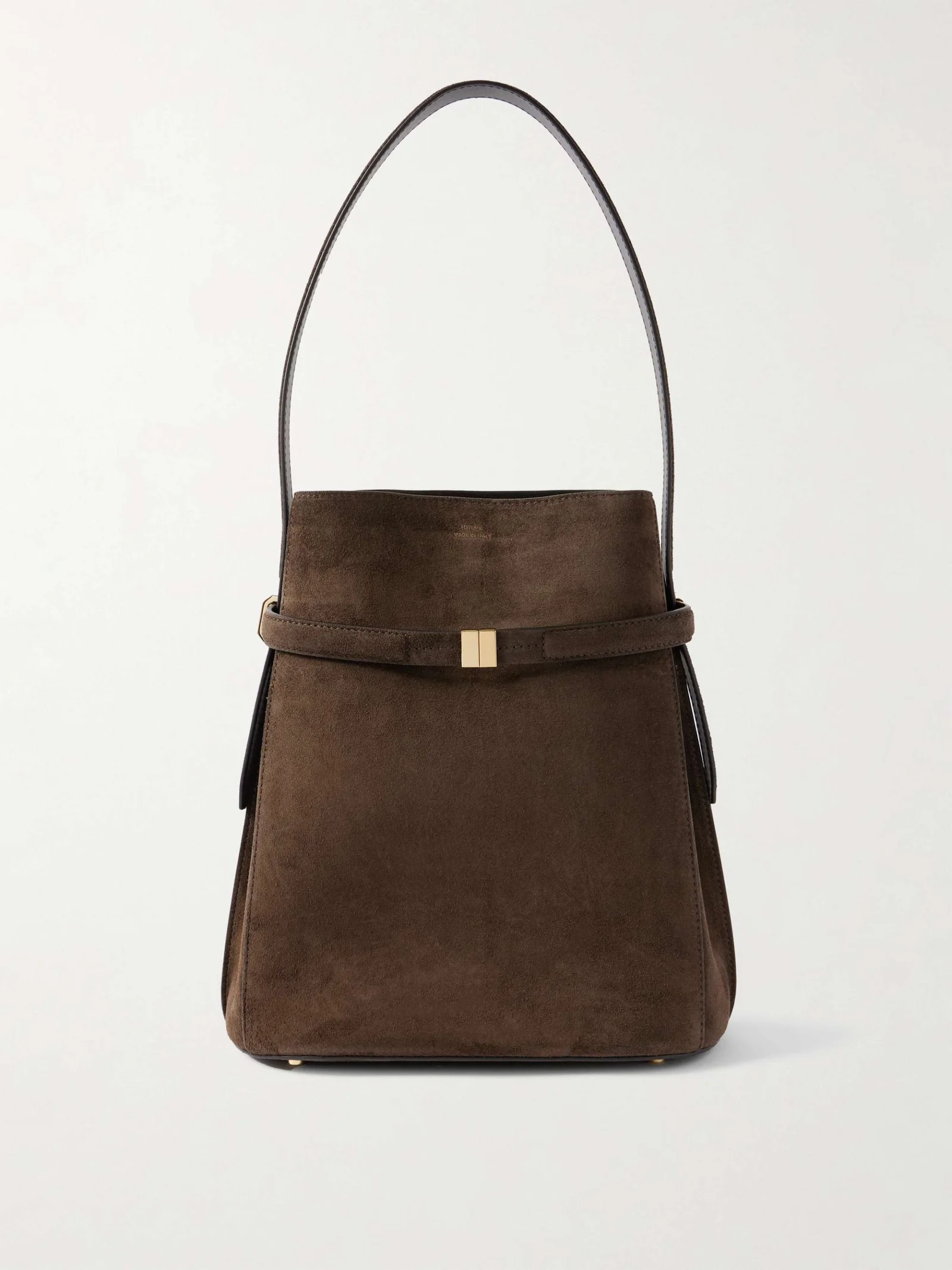 toteme belted suede tote