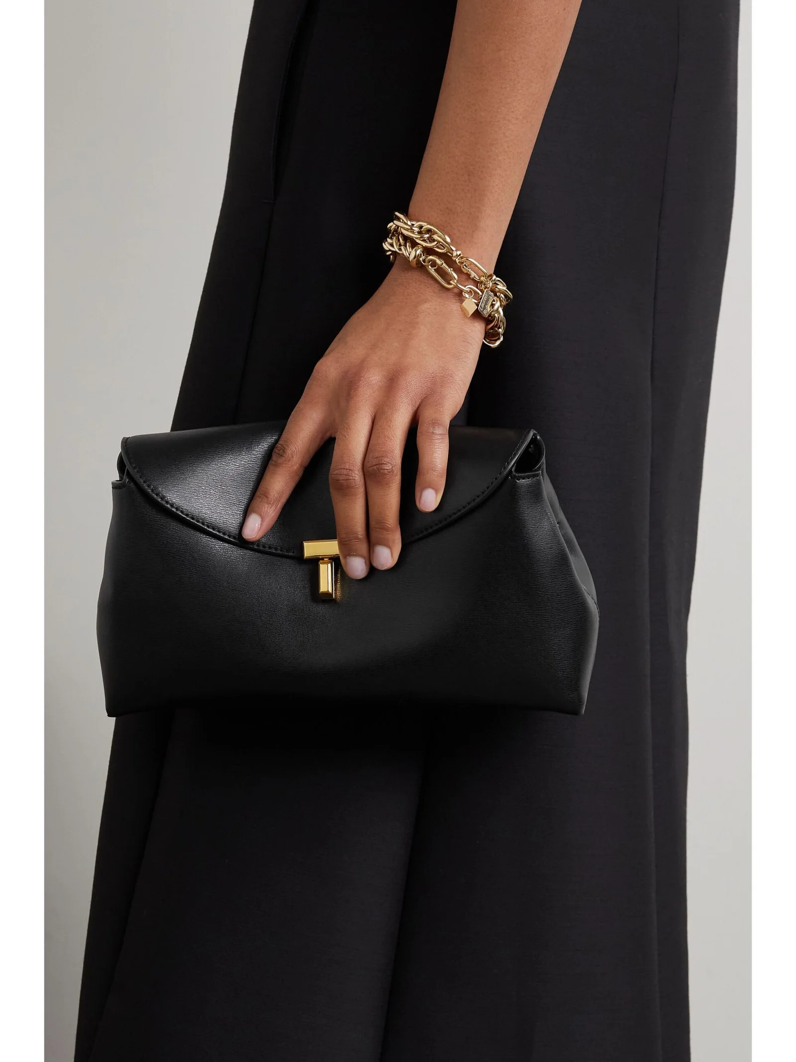 Toteme T-lock Leather Clutch