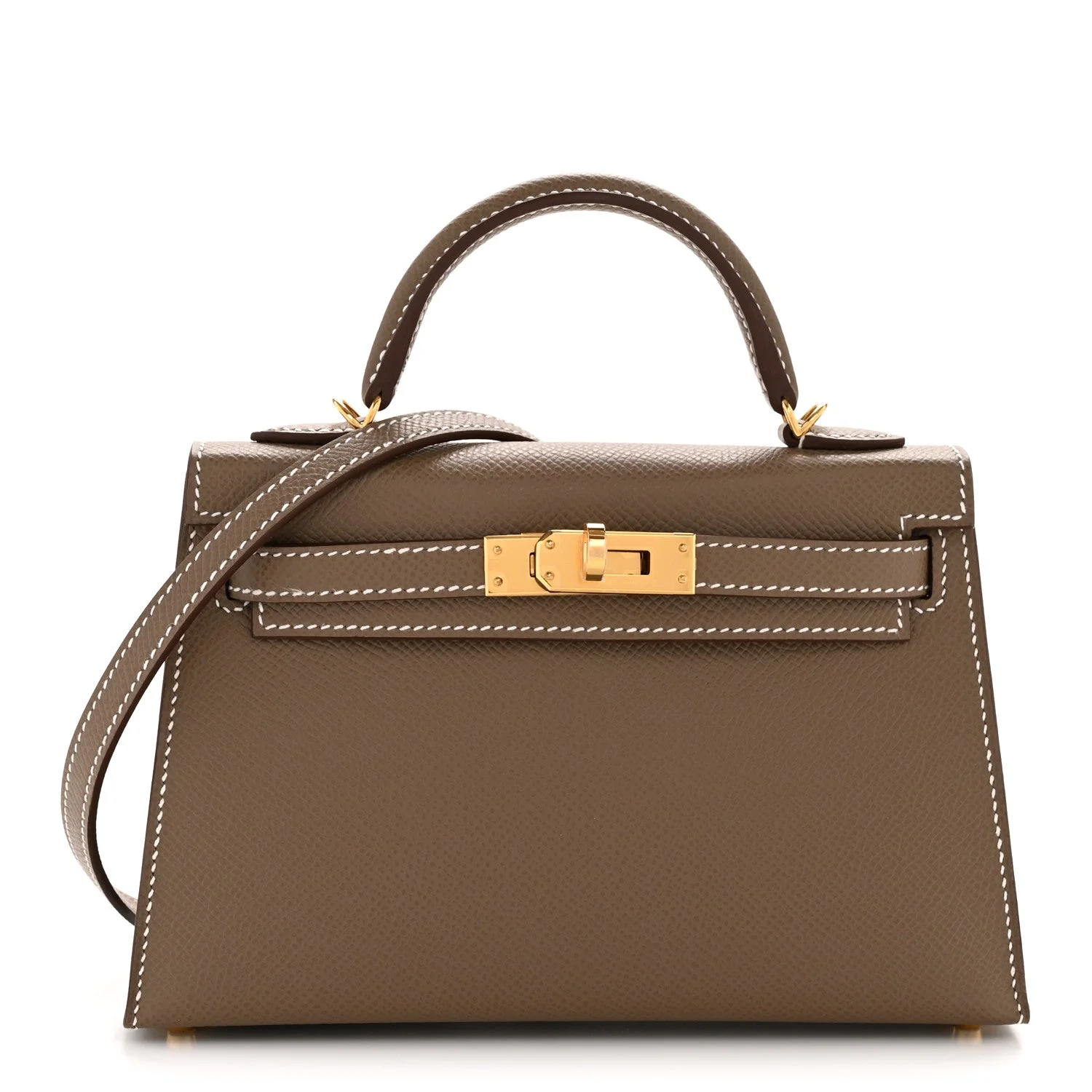 Hermes Epsom Mini Kelly Sellier 20 Etoupe