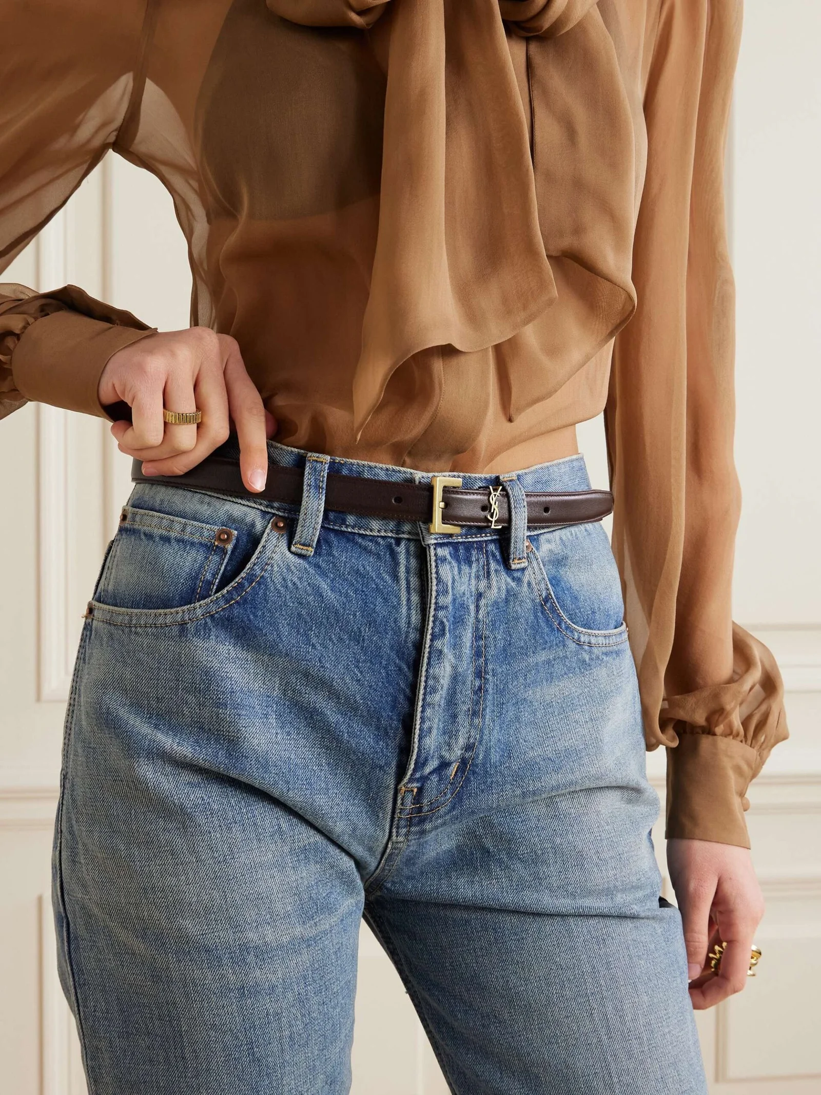Saint Laurent Cassandre Logo Belt