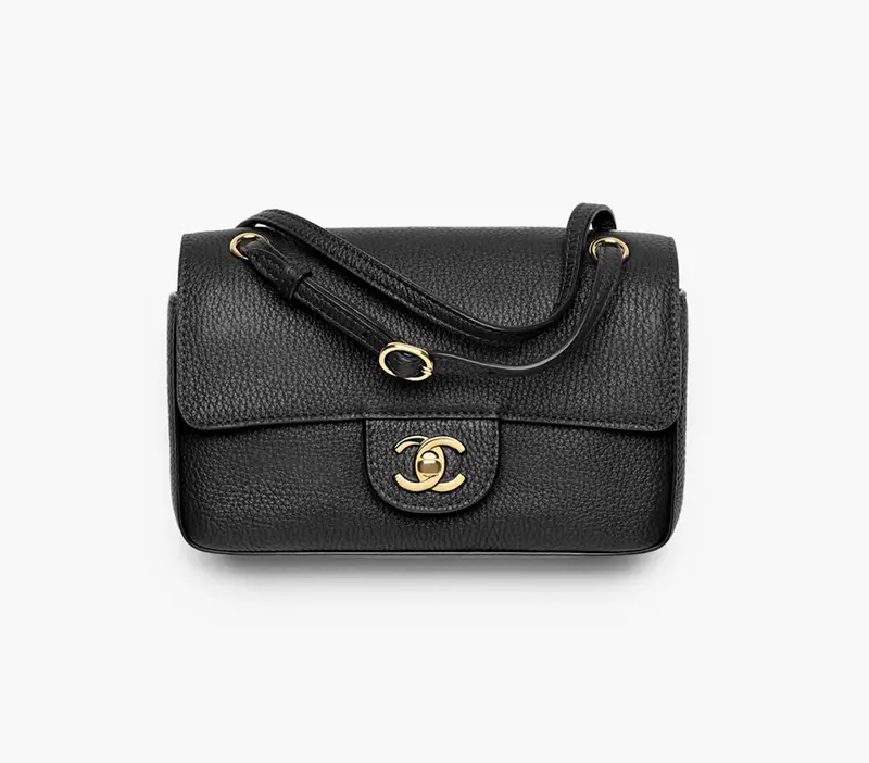 chanel 26b mini flap bag front look